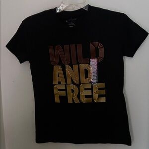 West Wild Black Graphic T Shirt Wild & Free Size S NEW
